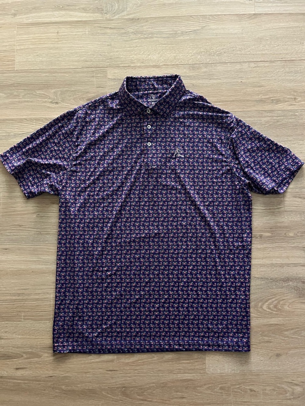 Rhoback Men's Short Sleeve Performance Polo 80s Roller Blade Radio - Size XL